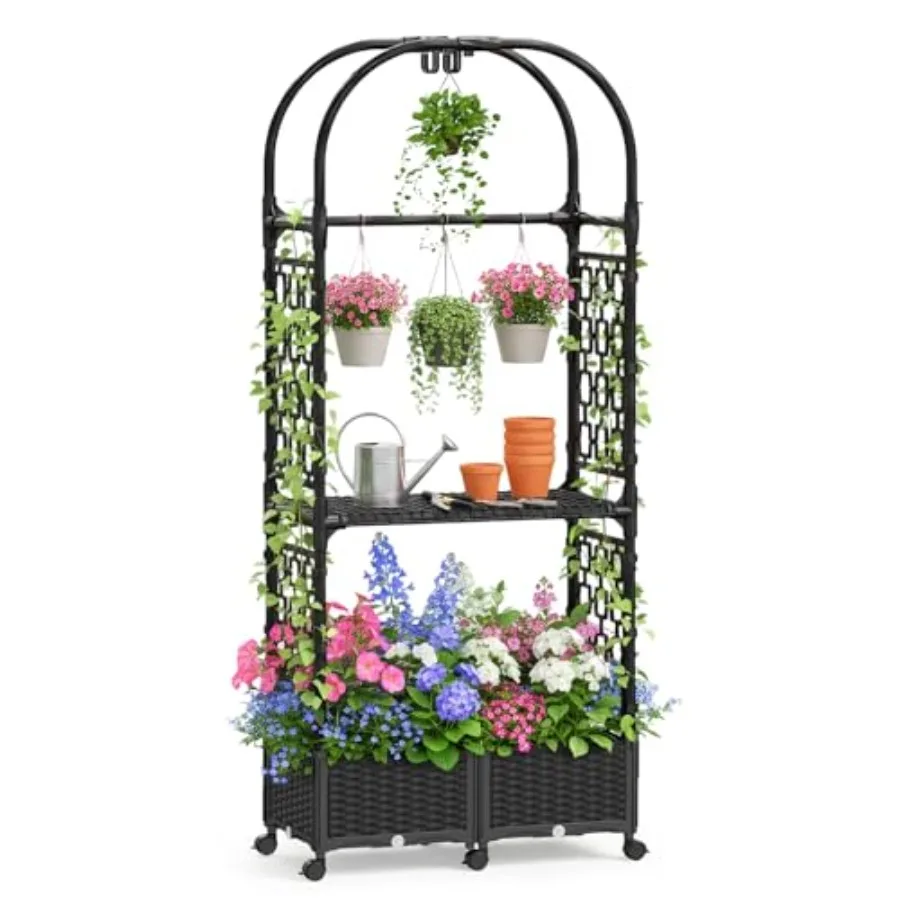 71 H Raised Garden Bed with Arch Trellis for Vine Climbing Plants 3 in 1 Planter Box with Trellis Hanging Roof Drainage Holes M
71 H Raised Garden Bed with Arch Trellis for Vine Climbing Plants 3 in 1 Planter Box with Trellis Hanging Roof Drainage Holes M