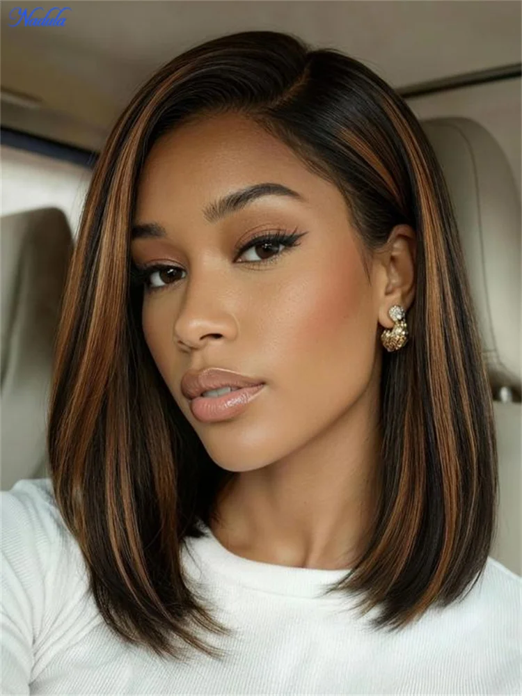 Nadula 7x5 No Slip BOB Human Hair Wig Side Part Yaki Straight BOB Glueless Wig with Drawstring Black with Caramel Highlights
Nadula 7x5 No Slip BOB Human Hair Wig Side Part Yaki Straight BOB Glueless Wig with Drawstring Black with Caramel Highlights