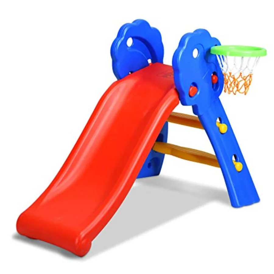 Toddler Slide 3 in 1 Foldable Freestanding Climber Playset with Basketball Hoop Plastic Indoor and Outdoor Playground for Baby
Toddler Slide 3 in 1 Foldable Freestanding Climber Playset with Basketball Hoop Plastic Indoor and Outdoor Playground for Baby