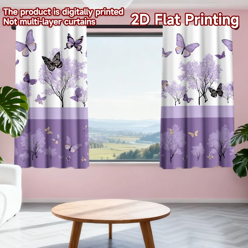 2D flat printing 2pcs Curtains Butterflies and Purple Trees Digital Printed Polyester Drapes All Season Party & Holiday Decor
2D flat printing 2pcs Curtains Butterflies and Purple Trees Digital Printed Polyester Drapes All Season Party & Holiday Decor