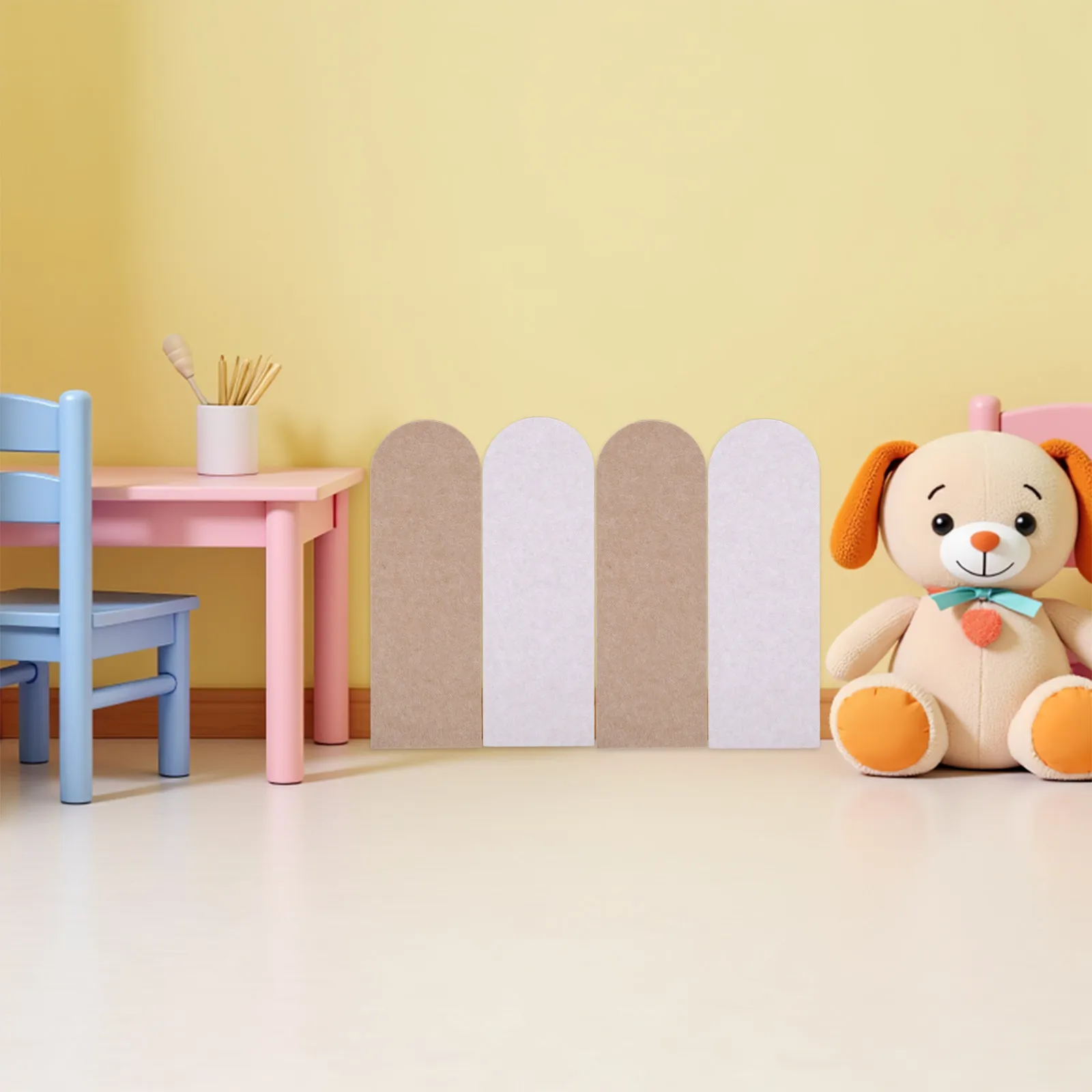 4Pcs Self Adhesive Kids Room Soft Wall Protector Anti-Collision Padded Wall Cushion Panels Baby Room Decor 23.6x7.8 Inch
4Pcs Self Adhesive Kids Room Soft Wall Protector Anti-Collision Padded Wall Cushion Panels Baby Room Decor 23.6x7.8 Inch
