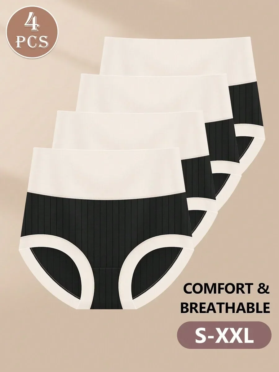 4 Pcs Women High Waist Soft Cotton Briefs Comfortable Breathable Underwear
4 Pcs Women High Waist Soft Cotton Briefs Comfortable Breathable Underwear