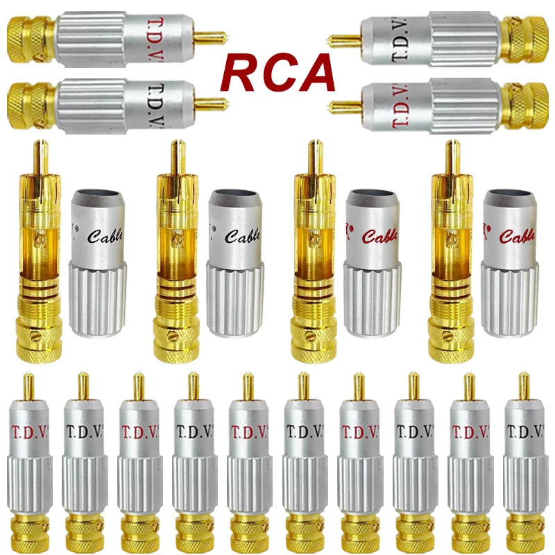 2/4/8Pcs RCA Lotus Plug Male Plugs RCA Connector with Gold-plated Soldering Terminal for Audio Speaker Cable
2/4/8Pcs RCA Lotus Plug Male Plugs RCA Connector with Gold-plated Soldering Terminal for Audio Speaker Cable