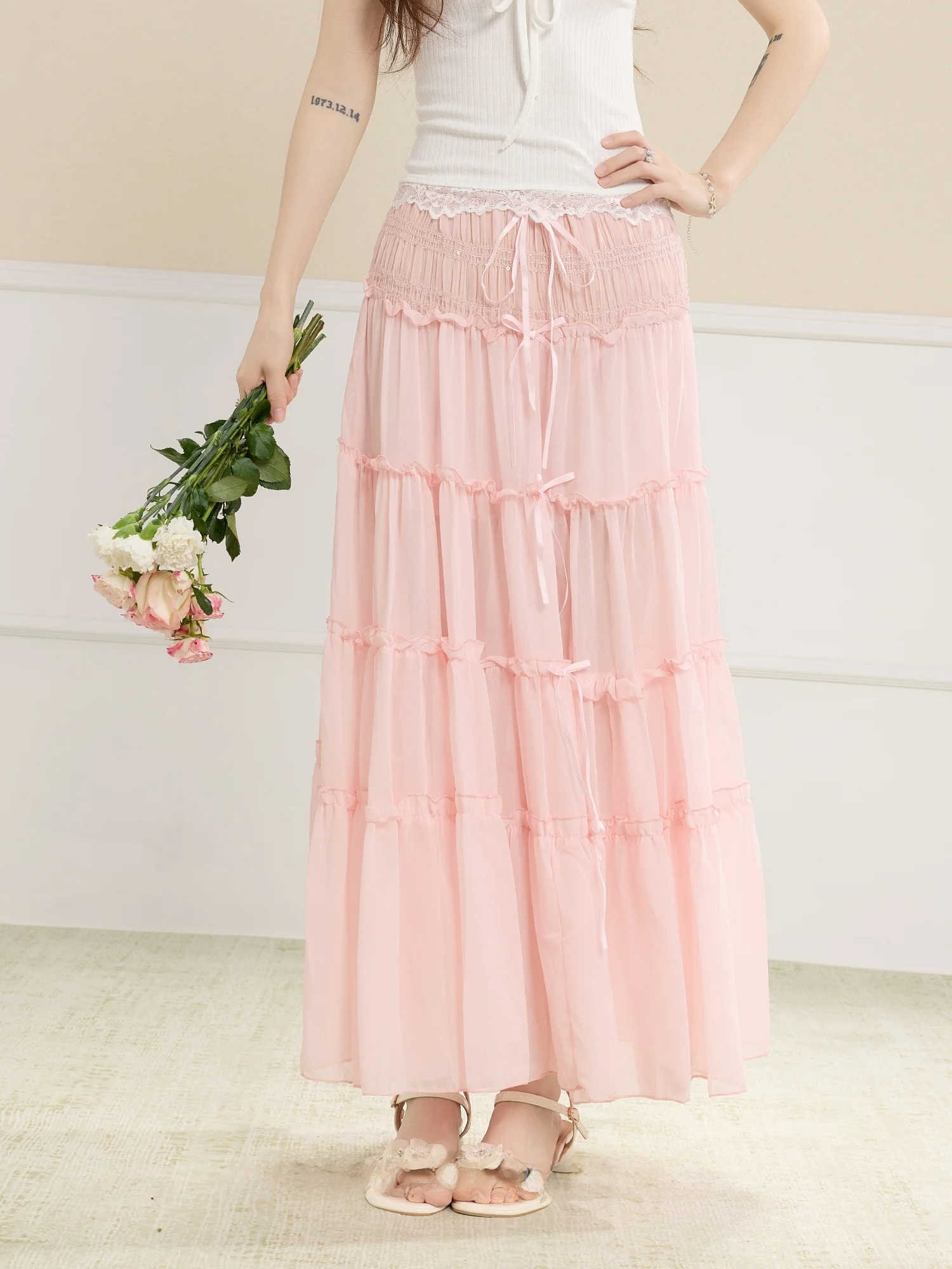 Sweet Pink Cake Skirt High Waist Elastic Slim A-Line Midi Skirt Small Size Women's Summer Fashion City Commute Standard Fit
Sweet Pink Cake Skirt High Waist Elastic Slim A-Line Midi Skirt Small Size Women's Summer Fashion City Commute Standard Fit
