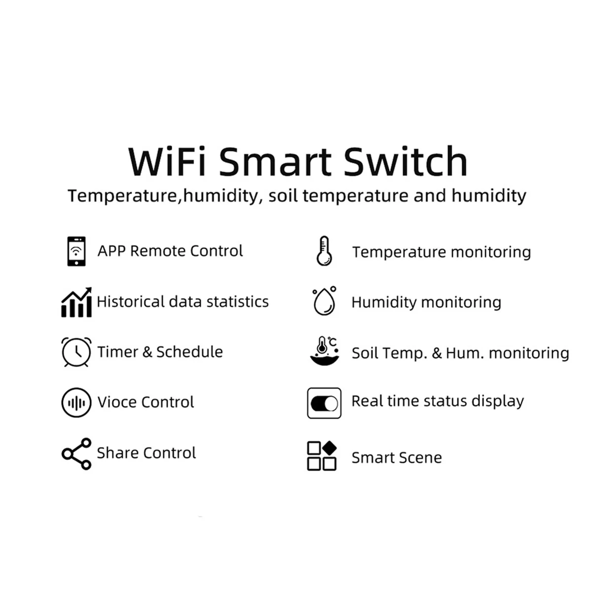 A02R 20A Tuya WiFi Soil Temperature and Humidity Switch Timer Soil Temp/Humidity Sensor APP Control for Soil Monitoring
A02R 20A Tuya WiFi Soil Temperature and Humidity Switch Timer Soil Temp/Humidity Sensor APP Control for Soil Monitoring