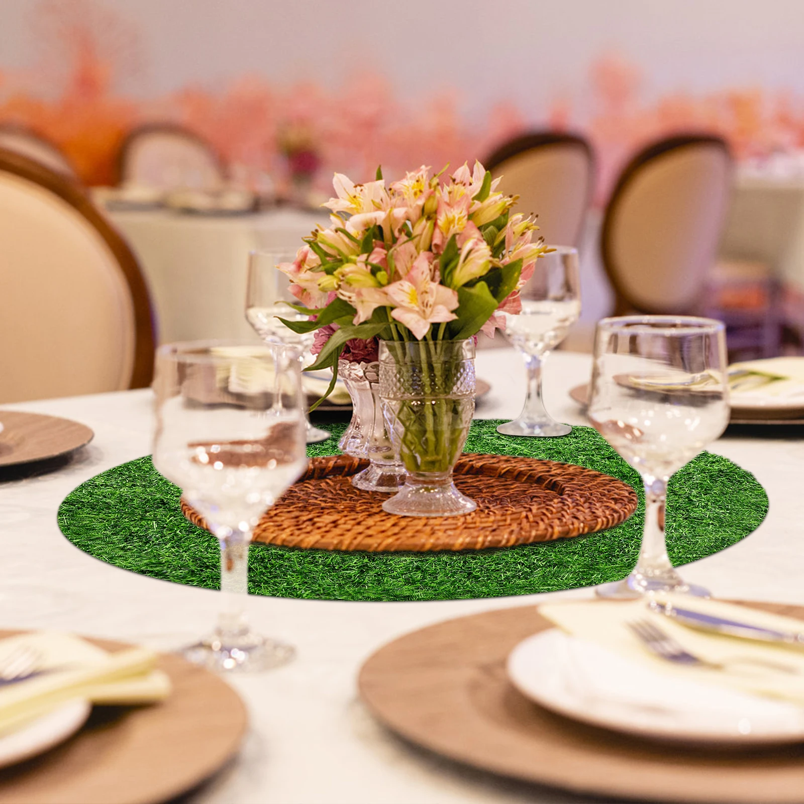 Simulated Grass Table Mat 50CM Round PVC Straw Table Cloth Decorative Turf Runner for Dining Home Office Hotel Party Wedding
Simulated Grass Table Mat 50CM Round PVC Straw Table Cloth Decorative Turf Runner for Dining Home Office Hotel Party Wedding