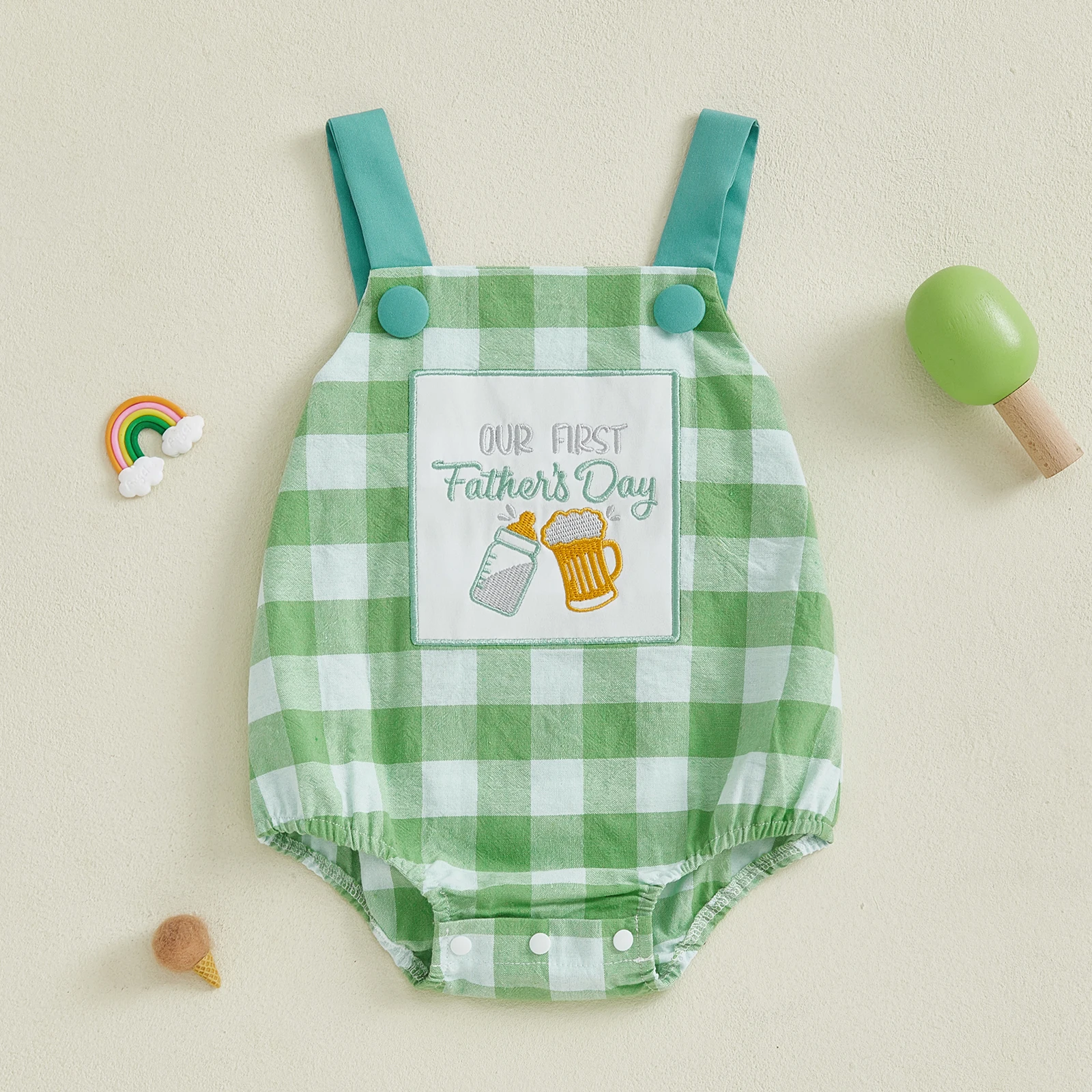 Baby Romper Sleeveless Plaid Embroidery Summer Bodysuit Overalls for Father’s Day
Baby Romper Sleeveless Plaid Embroidery Summer Bodysuit Overalls for Father’s Day