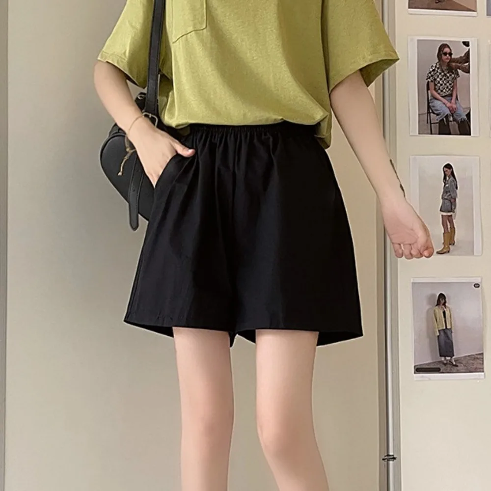 Fashion Loose Cotton Short Pants Large Size Elastic Waist High Waist Shorts with Pocket Solid Color Wide Leg Shorts Students
Fashion Loose Cotton Short Pants Large Size Elastic Waist High Waist Shorts with Pocket Solid Color Wide Leg Shorts Students