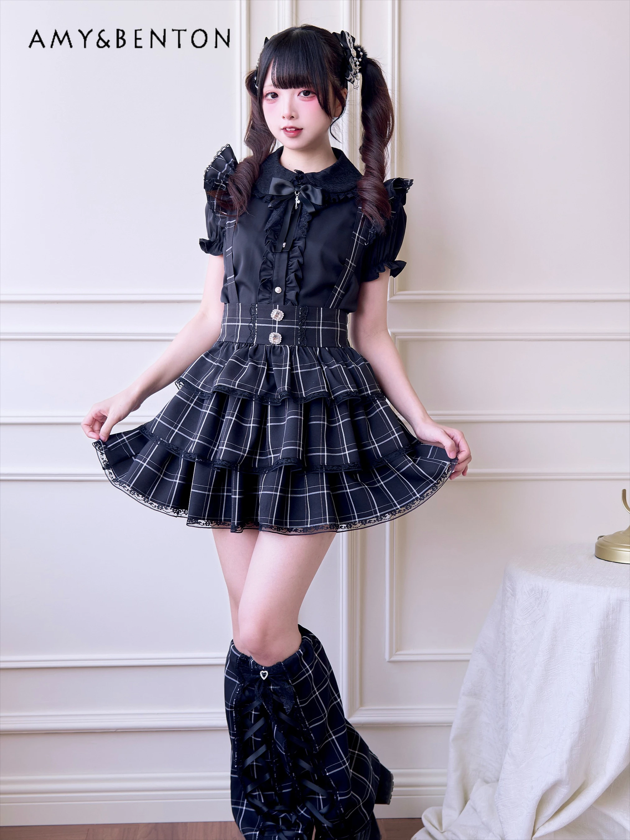 Mine Mass-produced Plaid Strap Skirt Leg Cover Two-piece Set Japanese Subculture Performance Clothes Lace Splicing Tutu Skirts
Mine Mass-produced Plaid Strap Skirt Leg Cover Two-piece Set Japanese Subculture Performance Clothes Lace Splicing Tutu Skirts