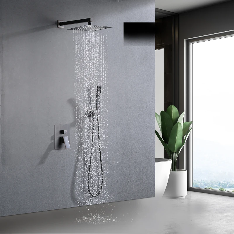 Shower System Shower Faucet Combo Set Wall Mounted with 10" Rainfall Shower Head and handheld shower faucet
Shower System Shower Faucet Combo Set Wall Mounted with 10" Rainfall Shower Head and handheld shower faucet