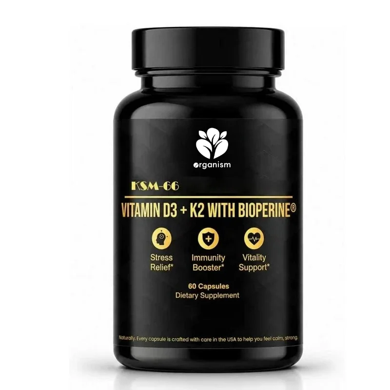 KSM-66 ® Supplement 600mg containing 5000 IU of vitamin D3 and K2 MK-7, absorbed by BioPerine, 4-in-1, immune health
KSM-66 ® Supplement 600mg containing 5000 IU of vitamin D3 and K2 MK-7, absorbed by BioPerine, 4-in-1, immune health