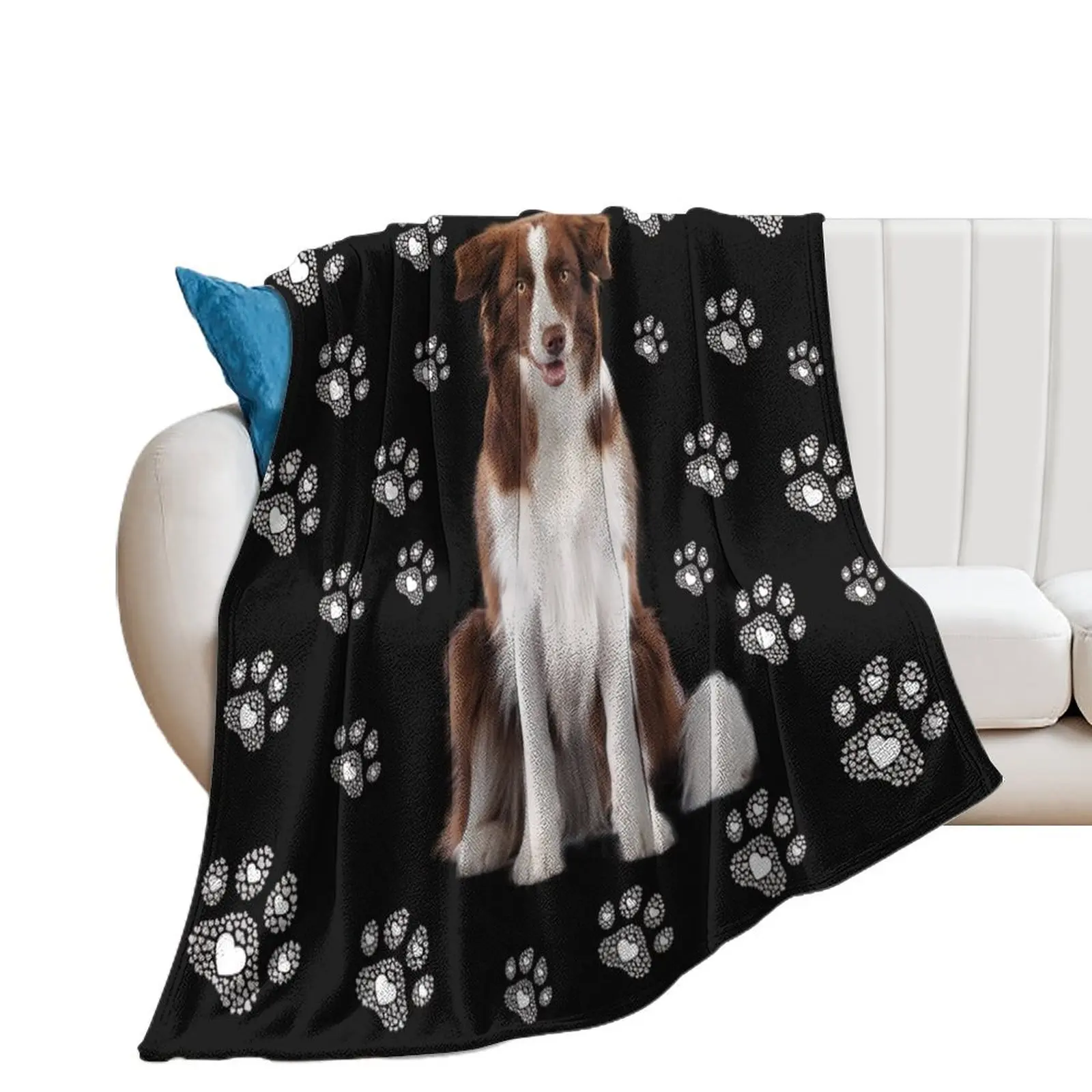 Brown white border collie, dog with paws, paws, mask Throw Blanket Bed Fashionable Hairys Furry Blankets
Brown white border collie, dog with paws, paws, mask Throw Blanket Bed Fashionable Hairys Furry Blankets