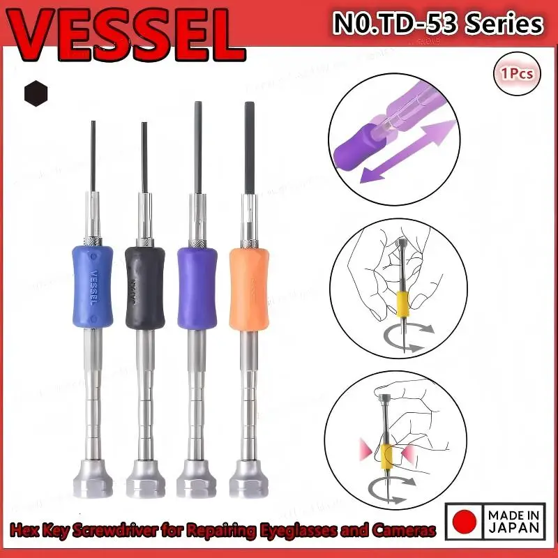 VESSEL TD-53 Series Precision Hex Screwdriver Set JIS Standard Electronic Equipment, Eyewear, and Small Appliance Repair Tool
VESSEL TD-53 Series Precision Hex Screwdriver Set JIS Standard Electronic Equipment, Eyewear, and Small Appliance Repair Tool