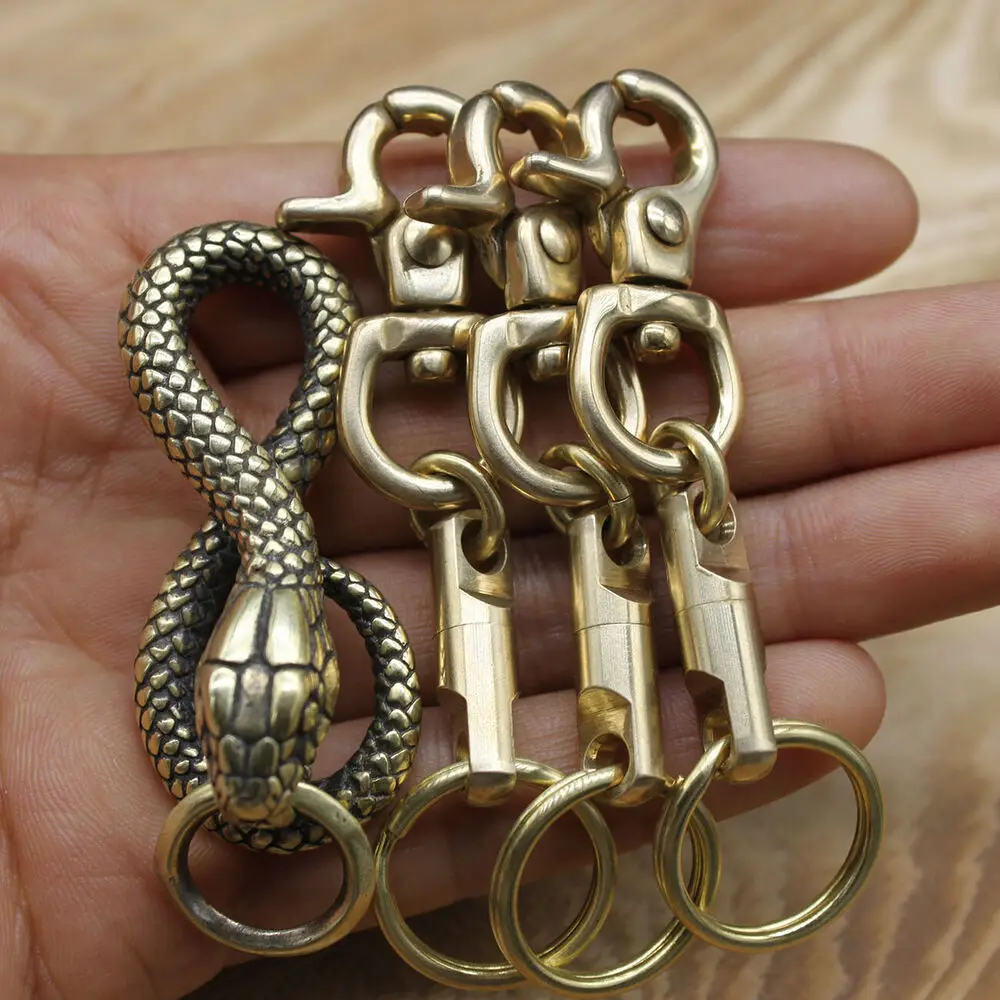 Brass Snake Keychains Clip With Three Quick Separation Keychains Key Holder Gift
Brass Snake Keychains Clip With Three Quick Separation Keychains Key Holder Gift
