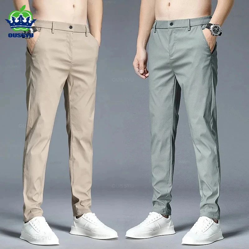 Summer Thin Casual Pants Men Cotton Stretch Slim Fit Elastic Waist Business Classic Korean Trousers Male Khaki Black Green 28-38
Summer Thin Casual Pants Men Cotton Stretch Slim Fit Elastic Waist Business Classic Korean Trousers Male Khaki Black Green 28-38
