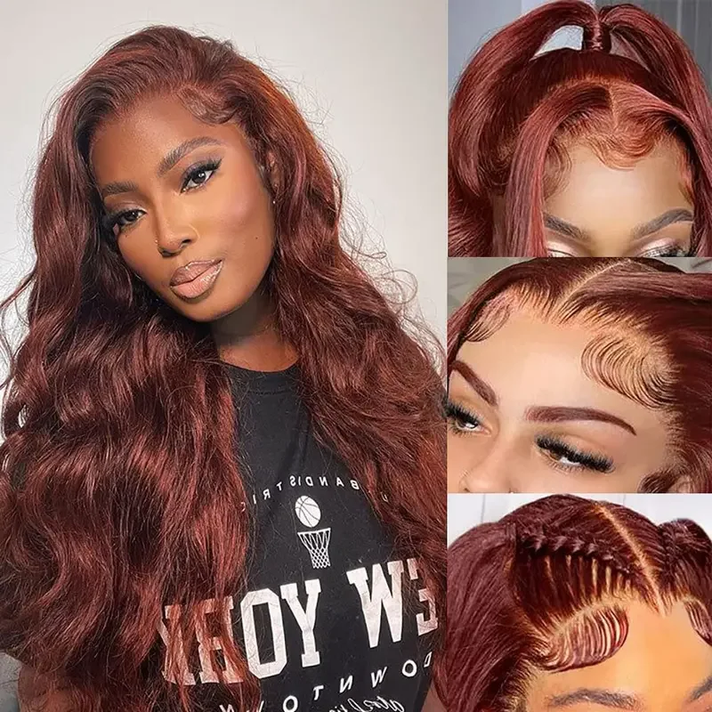 13x6 Body Wave Reddish Brown Lace Front Wig Human Hair 180% Density HD Transparent 33# With Baby Hair 40 Inch Wig For Women
13x6 Body Wave Reddish Brown Lace Front Wig Human Hair 180% Density HD Transparent 33# With Baby Hair 40 Inch Wig For Women