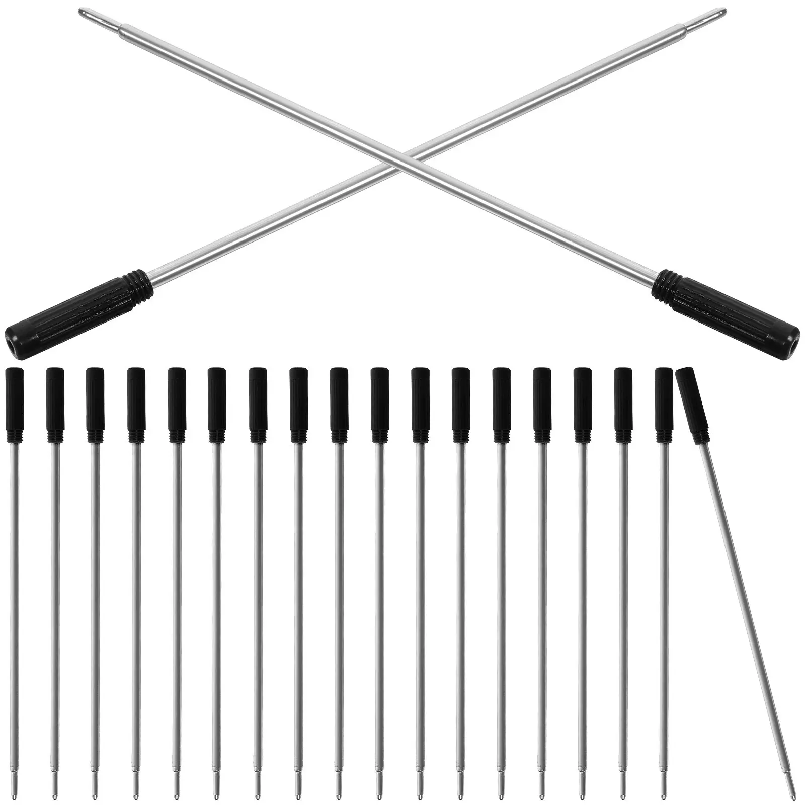 20Pcs Neutral Pen Refills Black Ballpoint Gel Ink Refillable Fine Point Easy Install Detach Portable Lightweight for Office
20Pcs Neutral Pen Refills Black Ballpoint Gel Ink Refillable Fine Point Easy Install Detach Portable Lightweight for Office