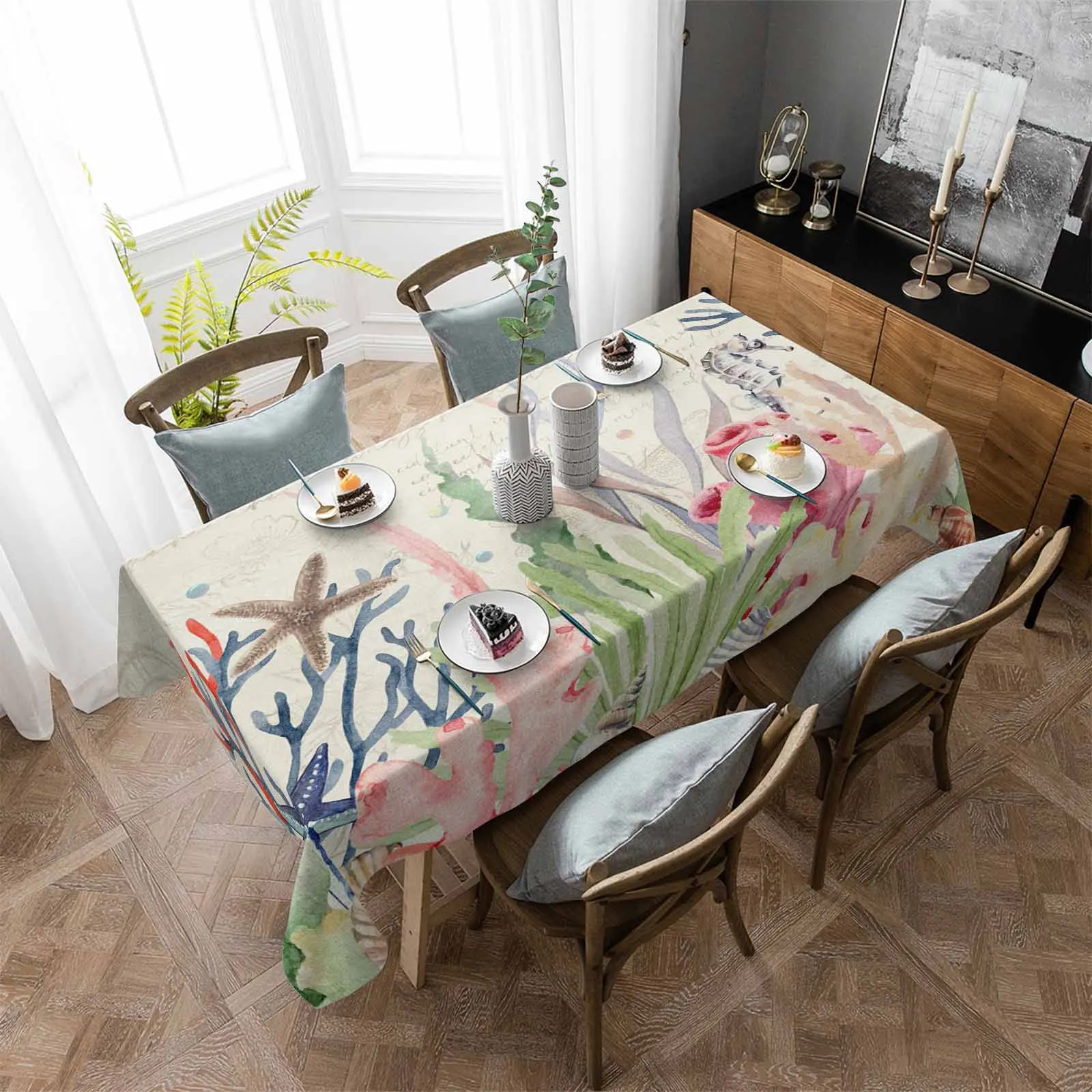 Summer Ocean Coral Shell Starfish Waterproof Tablecloth Party Decorations Supplies Rectangle Table Cloth for Kitchen Table Decor
Summer Ocean Coral Shell Starfish Waterproof Tablecloth Party Decorations Supplies Rectangle Table Cloth for Kitchen Table Decor