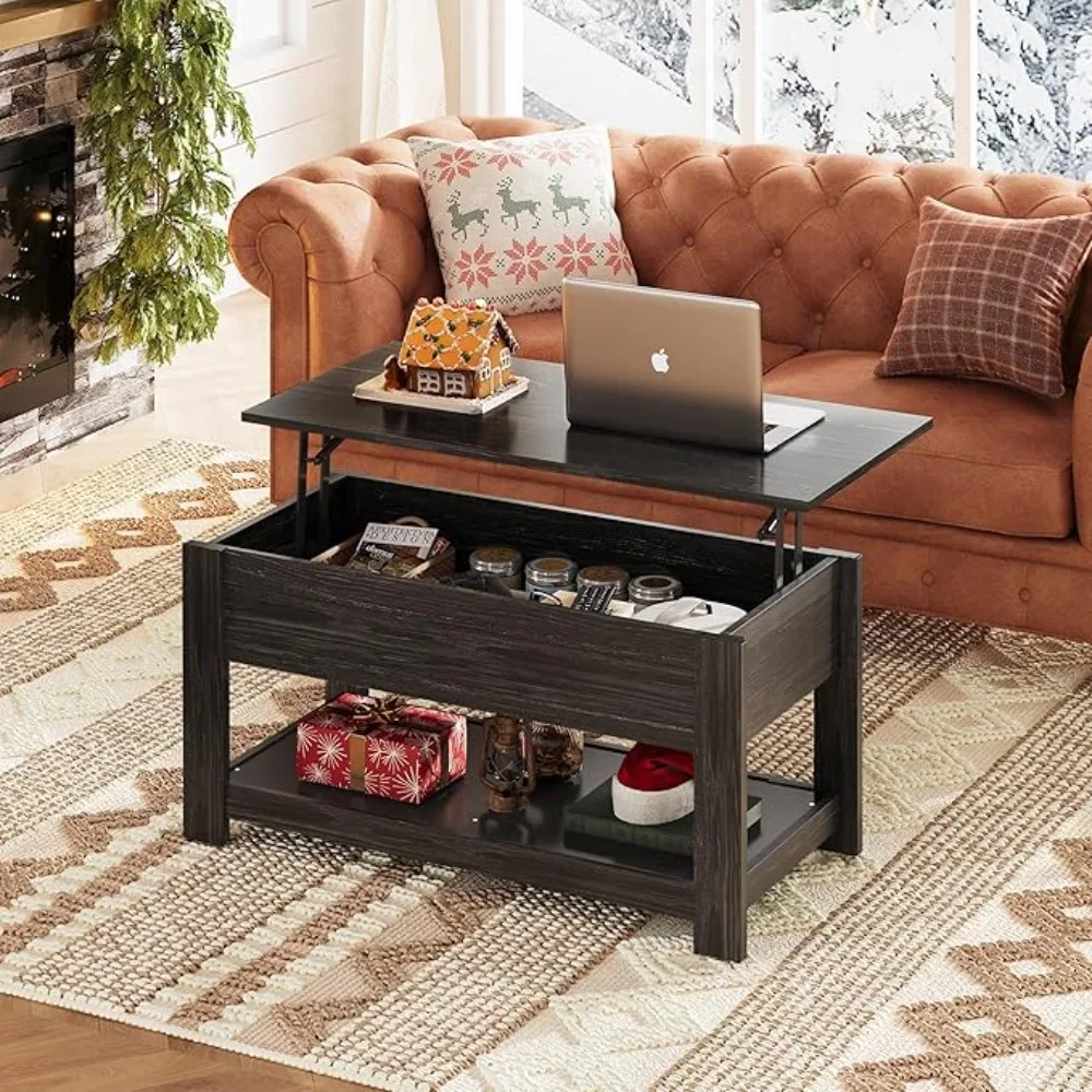 Coee Table, 39" Lit Top Coee Table with Hidden Comparent and Storage Shel or Living Room,
Coee Table, 39" Lit Top Coee Table with Hidden Comparent and Storage Shel or Living Room,