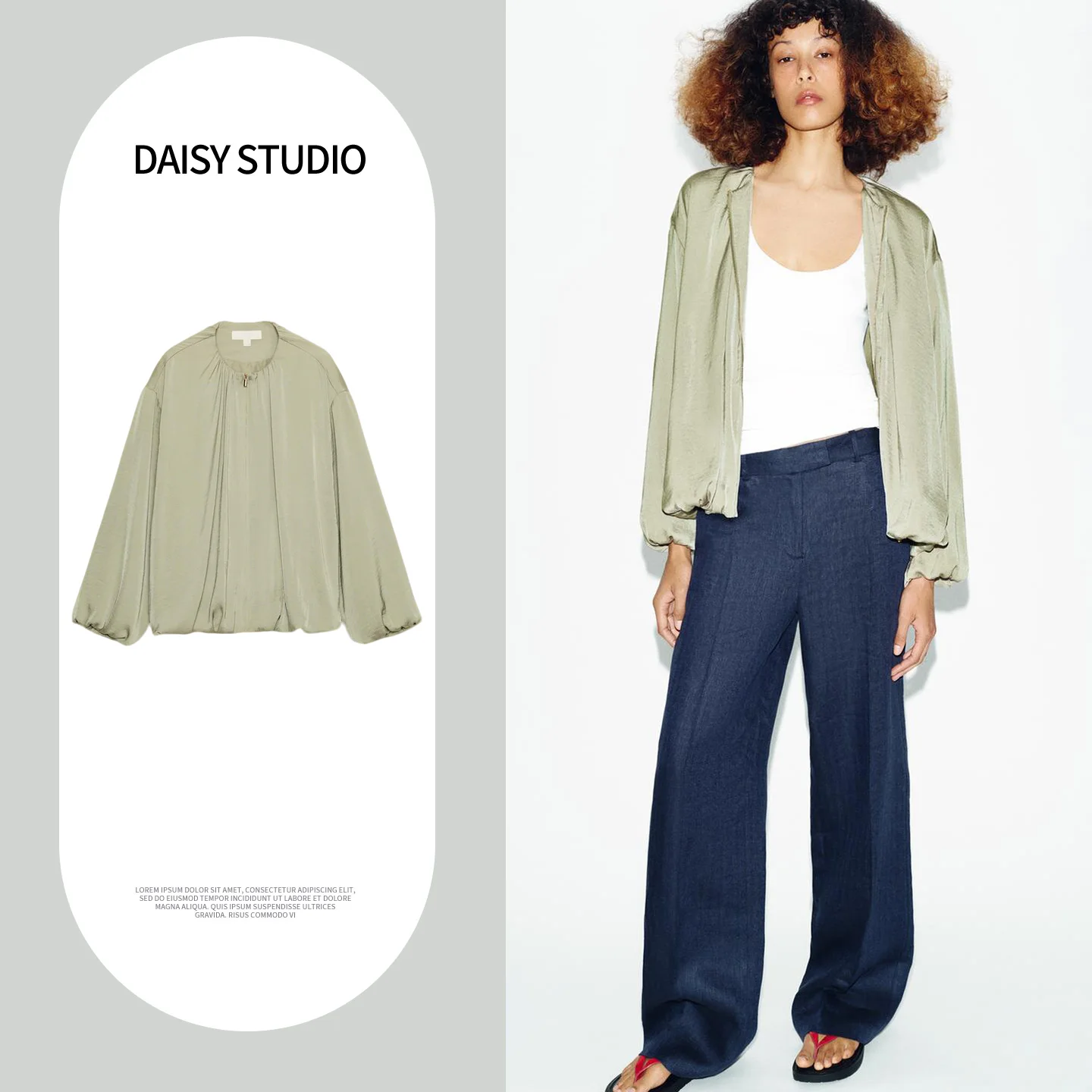Spring 2026 Women's Zipper round Neck Bubble Sleeve Pilot Jacket New Arrival Casual Style Standard Fit Short Outerwear
Spring 2026 Women's Zipper round Neck Bubble Sleeve Pilot Jacket New Arrival Casual Style Standard Fit Short Outerwear