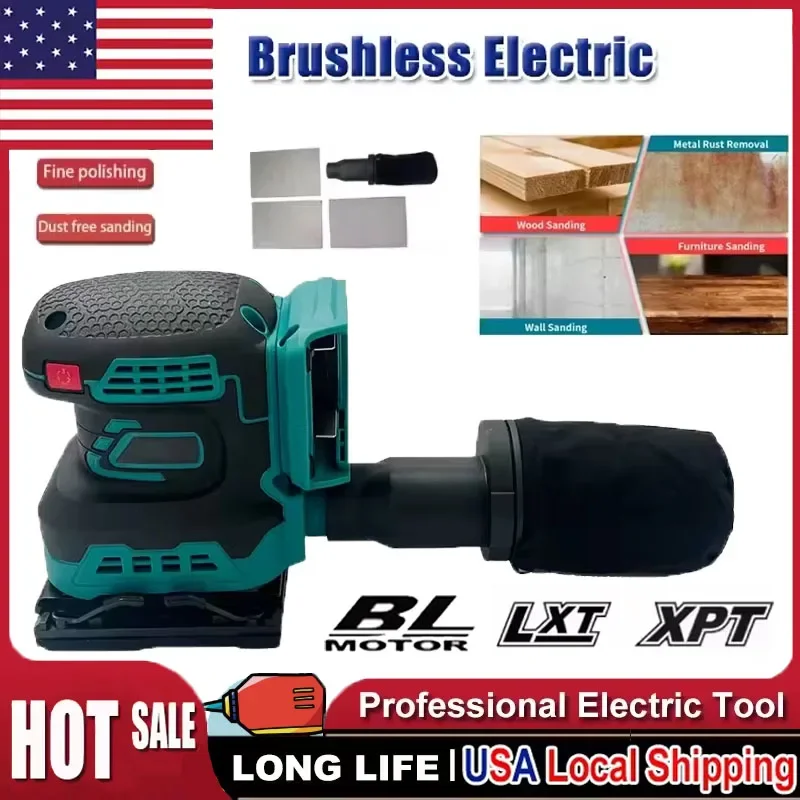 Cordless Sander Lithium Sandpaper Machine Handheld Sanding Furniture Flat Polishing Machine Fit Makita 18V Battery
Cordless Sander Lithium Sandpaper Machine Handheld Sanding Furniture Flat Polishing Machine Fit Makita 18V Battery