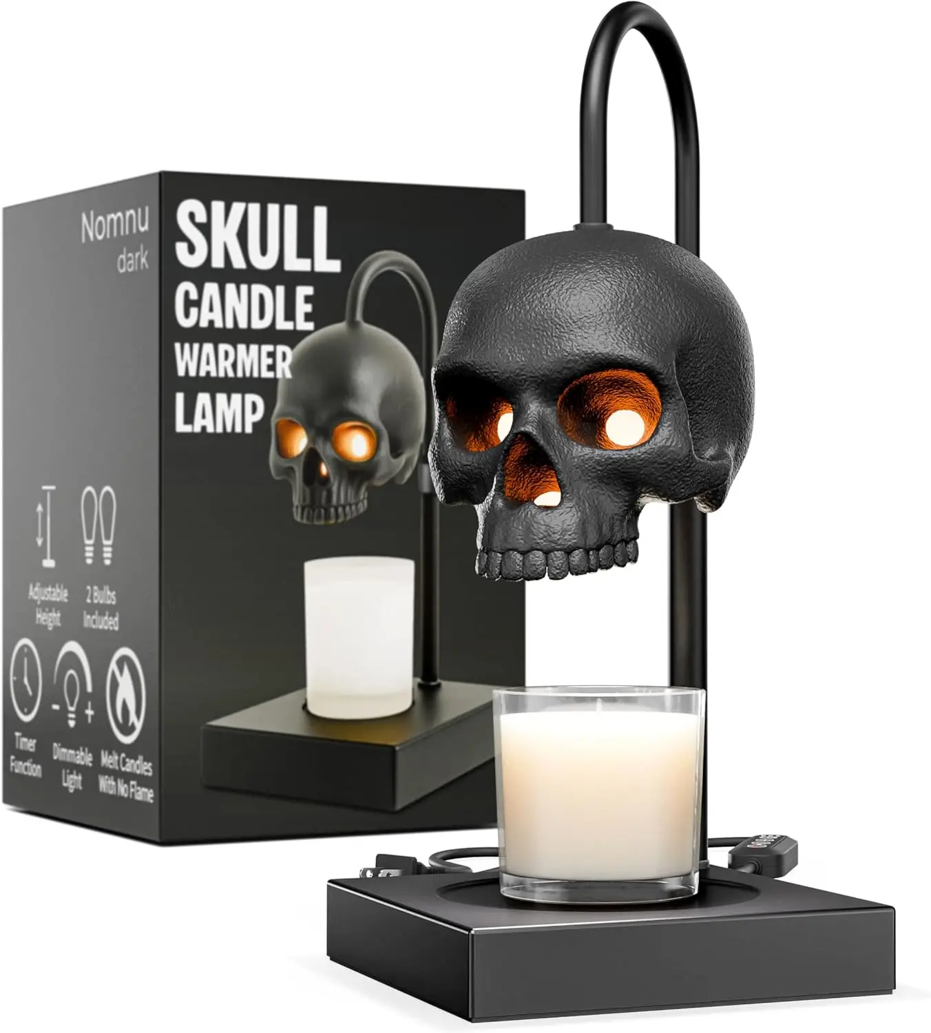 Skull Candle Warmer Lamp with Timer & Dimmer – Gothic Decor, Adjustable Height, 2 Bulbs Included
Skull Candle Warmer Lamp with Timer & Dimmer – Gothic Decor, Adjustable Height, 2 Bulbs Included