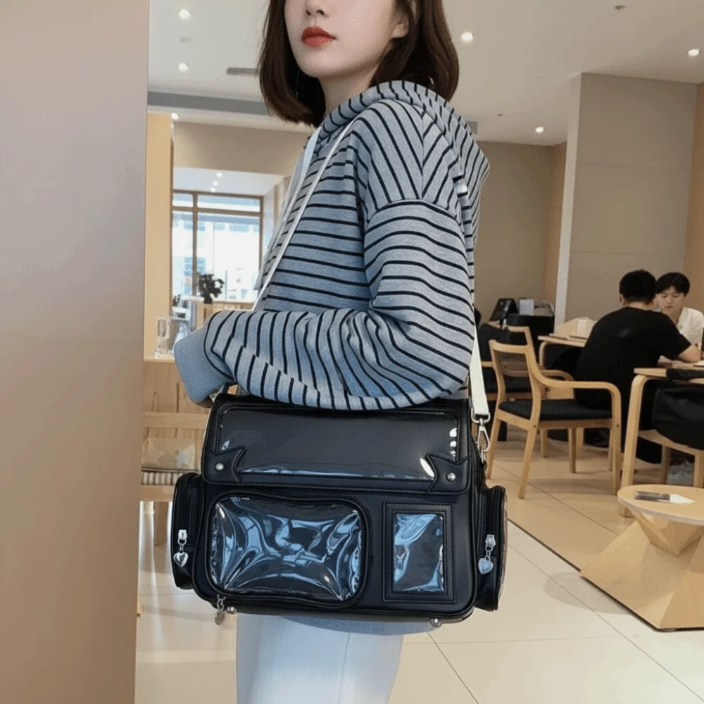Transparent Convertible Ita Backpack PVC Solid Color Kawaii Uniform Bag Ita Waterproof PU Leather Clear Window Plushie Bag
Transparent Convertible Ita Backpack PVC Solid Color Kawaii Uniform Bag Ita Waterproof PU Leather Clear Window Plushie Bag