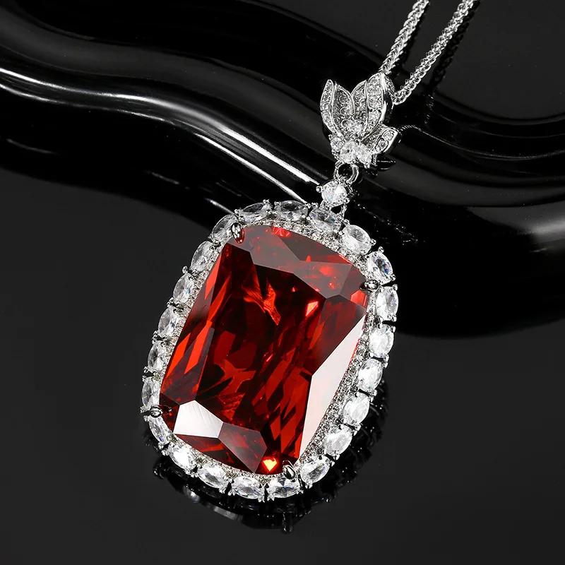 New jewelry with copper base, gold-plated, orange zirconium pendant necklace, main stone 20*28
New jewelry with copper base, gold-plated, orange zirconium pendant necklace, main stone 20*28