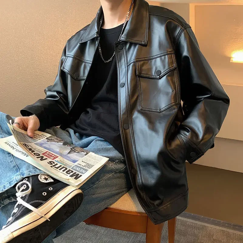 Classic and Handsome Motorcycle Men Clothes Spring Autumn Korean Edition Trend PU Leather Fashionable Loose Handsome Men Coat
Classic and Handsome Motorcycle Men Clothes Spring Autumn Korean Edition Trend PU Leather Fashionable Loose Handsome Men Coat