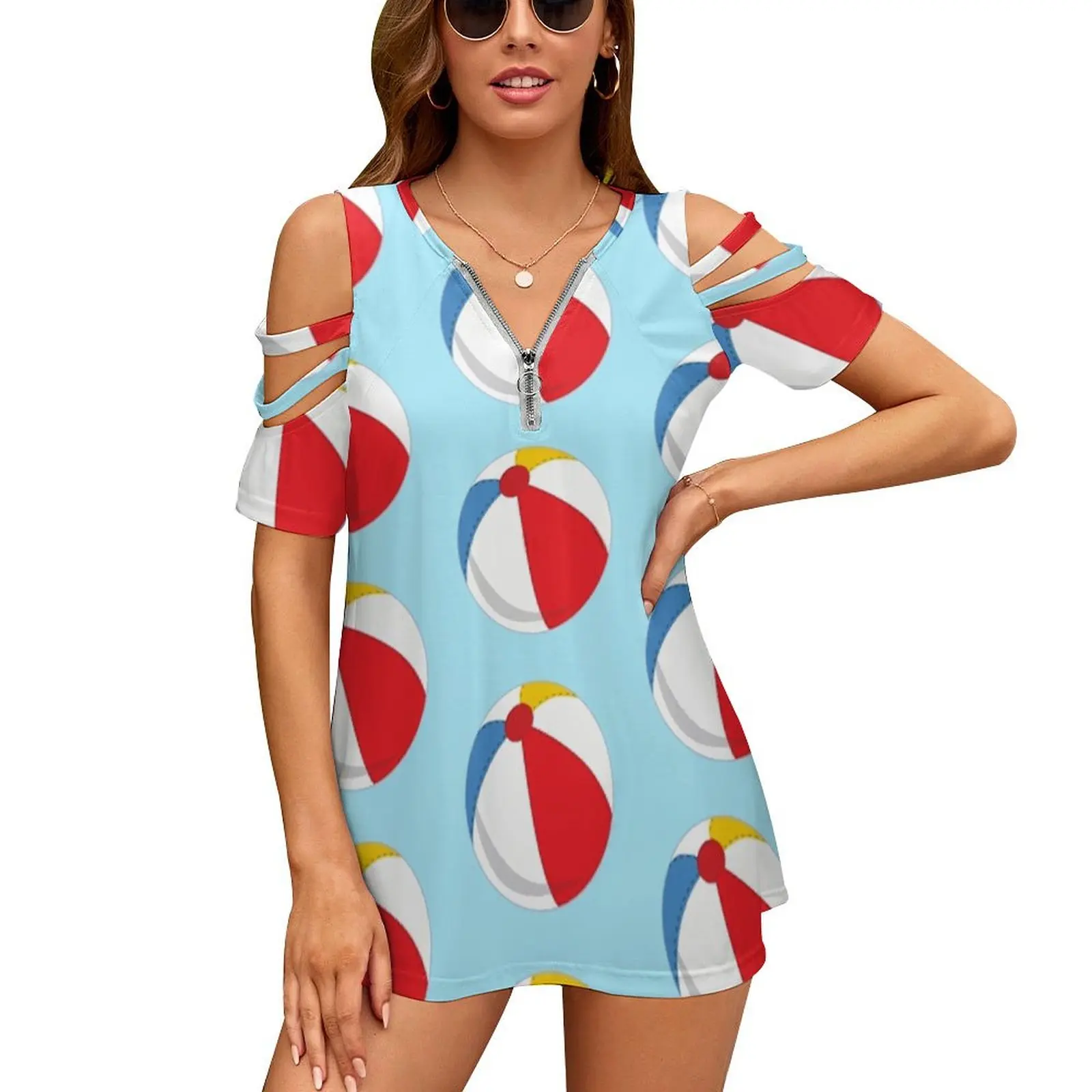 Beach Ball Blast New Fashion Zip Off Shoulder Top Short-Sleeve Women Shirt Beach Ball Beach Ball Toy Beach Toy Beaches Balls
Beach Ball Blast New Fashion Zip Off Shoulder Top Short-Sleeve Women Shirt Beach Ball Beach Ball Toy Beach Toy Beaches Balls
