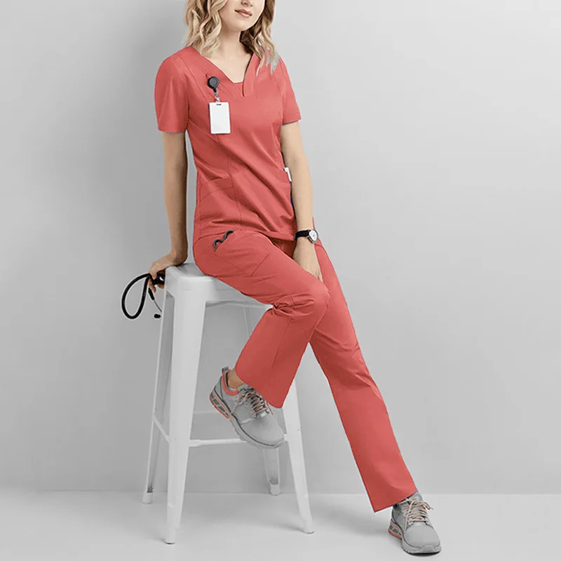 2024 New Fashion Scrub Suits Dental Hospital Uniform Set Solid Color Unisex Surgical Gown Pocket V-neck Scrubs Sets for Women
2024 New Fashion Scrub Suits Dental Hospital Uniform Set Solid Color Unisex Surgical Gown Pocket V-neck Scrubs Sets for Women