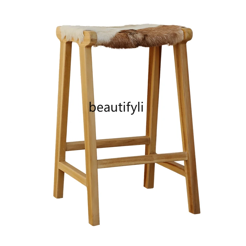 CXH Light Luxury Teak Bar Chair Front Desk Bar Stool Home B & B Inn Genuine Leather Bar Stool
CXH Light Luxury Teak Bar Chair Front Desk Bar Stool Home B & B Inn Genuine Leather Bar Stool