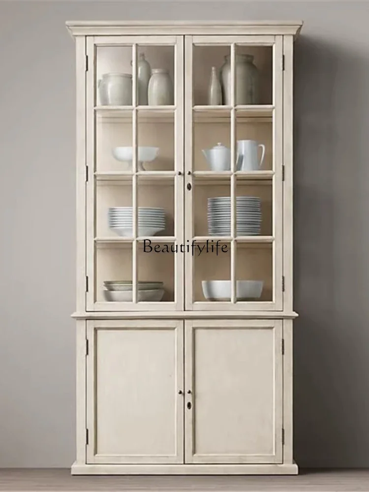 5ld14 American rural solid wood home dining side cabinet, French simple and retro customizable bookcase
5ld14 American rural solid wood home dining side cabinet, French simple and retro customizable bookcase