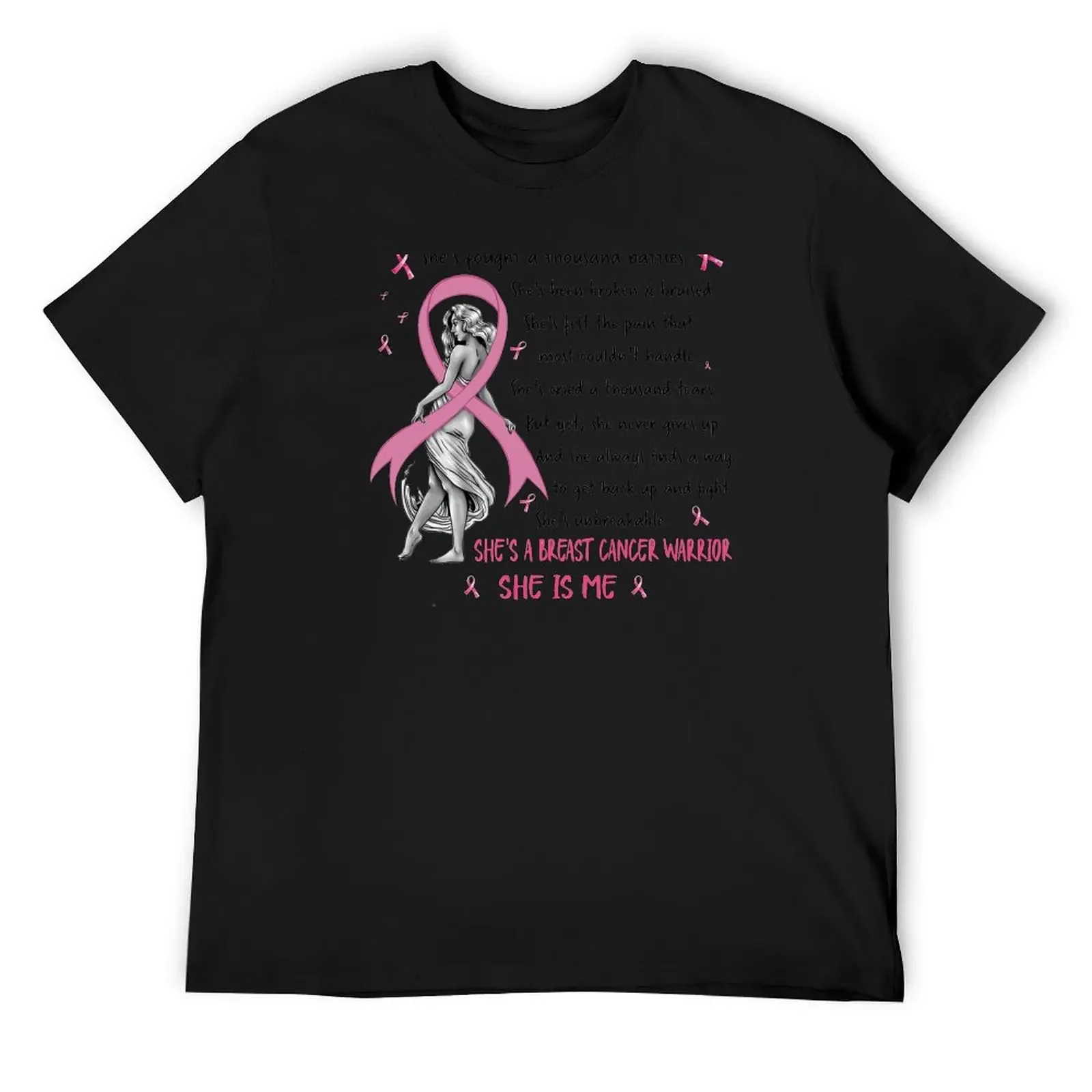 She's a breast cancer warrior She is me T-Shirt anime korean fashion rapper graphic tees men clothing
She's a breast cancer warrior She is me T-Shirt anime korean fashion rapper graphic tees men clothing