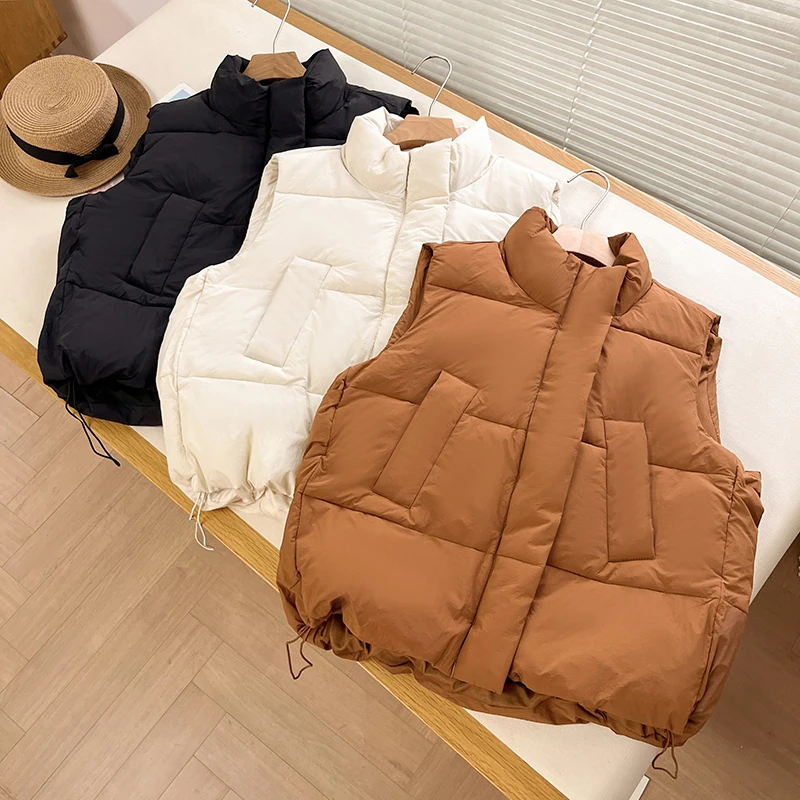 Теплый хлопковый жилет на флисовой подкладке для осени и зимы, с воротником-стойкой, без рукавов, верхняя одежда для женщин
Теплый хлопковый жилет на флисовой подкладке для осени и зимы, с воротником-стойкой, без рукавов, верхняя одежда для женщин