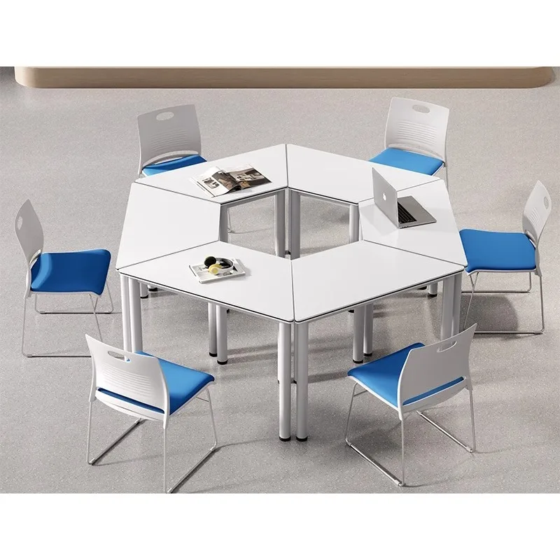 Hexagonal combination table and chair psychological art reading activity training classroom middle school students family counse
Hexagonal combination table and chair psychological art reading activity training classroom middle school students family counse
