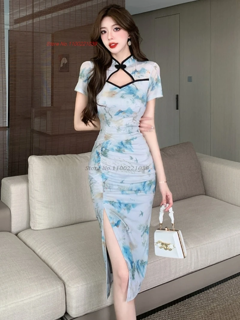 2025 oriental sexy dress improved mesh cheongsam national flower print sleeveless qipao hollow out nightclub bodycon dress qipao
2025 oriental sexy dress improved mesh cheongsam national flower print sleeveless qipao hollow out nightclub bodycon dress qipao