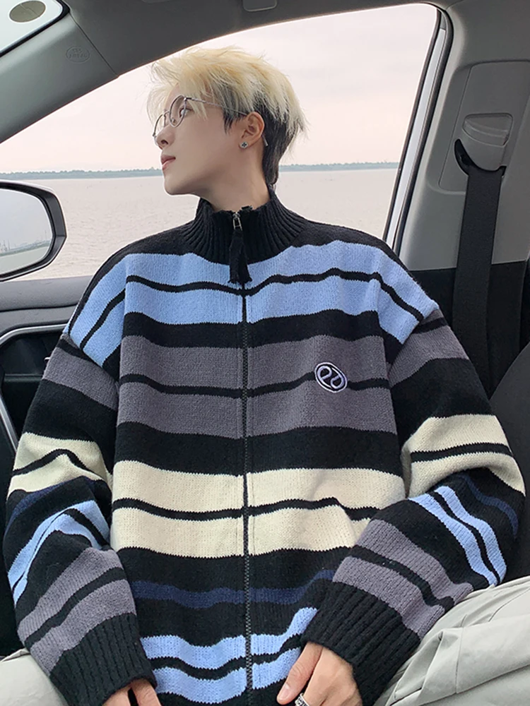 Loose Fit Men's Knitted Cardigan Winter Faion Casual Striped Sweater Long Sve Comfortable Warm High Quali Knitwear
Loose Fit Men's Knitted Cardigan Winter Faion Casual Striped Sweater Long Sve Comfortable Warm High Quali Knitwear