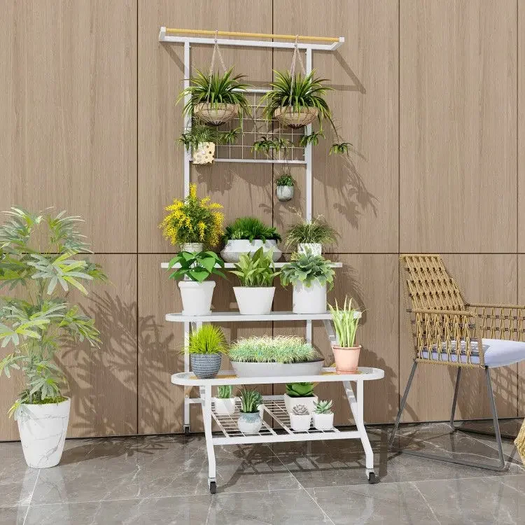 4-Tier Rolling Plant Stand – Lockable Wheels, Metal Construction, Multipurpose for Indoor/Outdoor Decor
4-Tier Rolling Plant Stand – Lockable Wheels, Metal Construction, Multipurpose for Indoor/Outdoor Decor