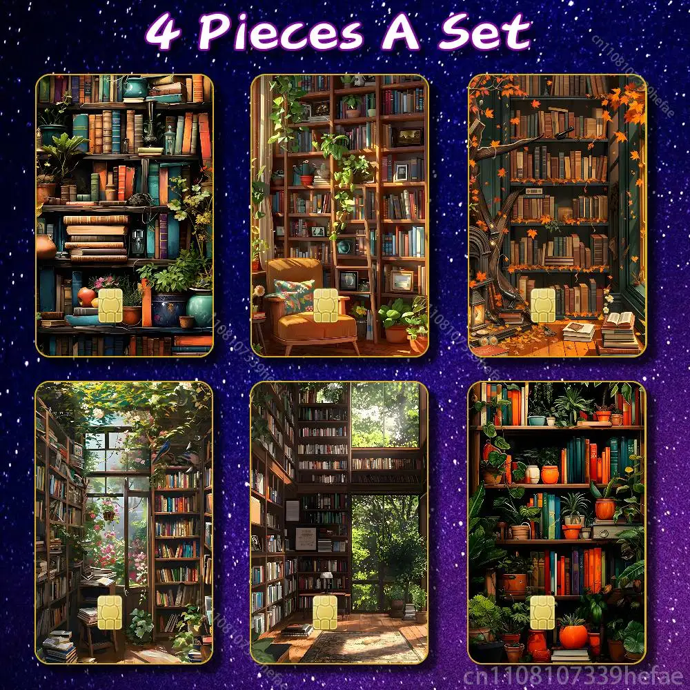 Book Shelf Creative Pattern Bank Credit Cards Bus Pass Stickers Cool Decoration Waterproof 4PCS Card Protective Film
Book Shelf Creative Pattern Bank Credit Cards Bus Pass Stickers Cool Decoration Waterproof 4PCS Card Protective Film