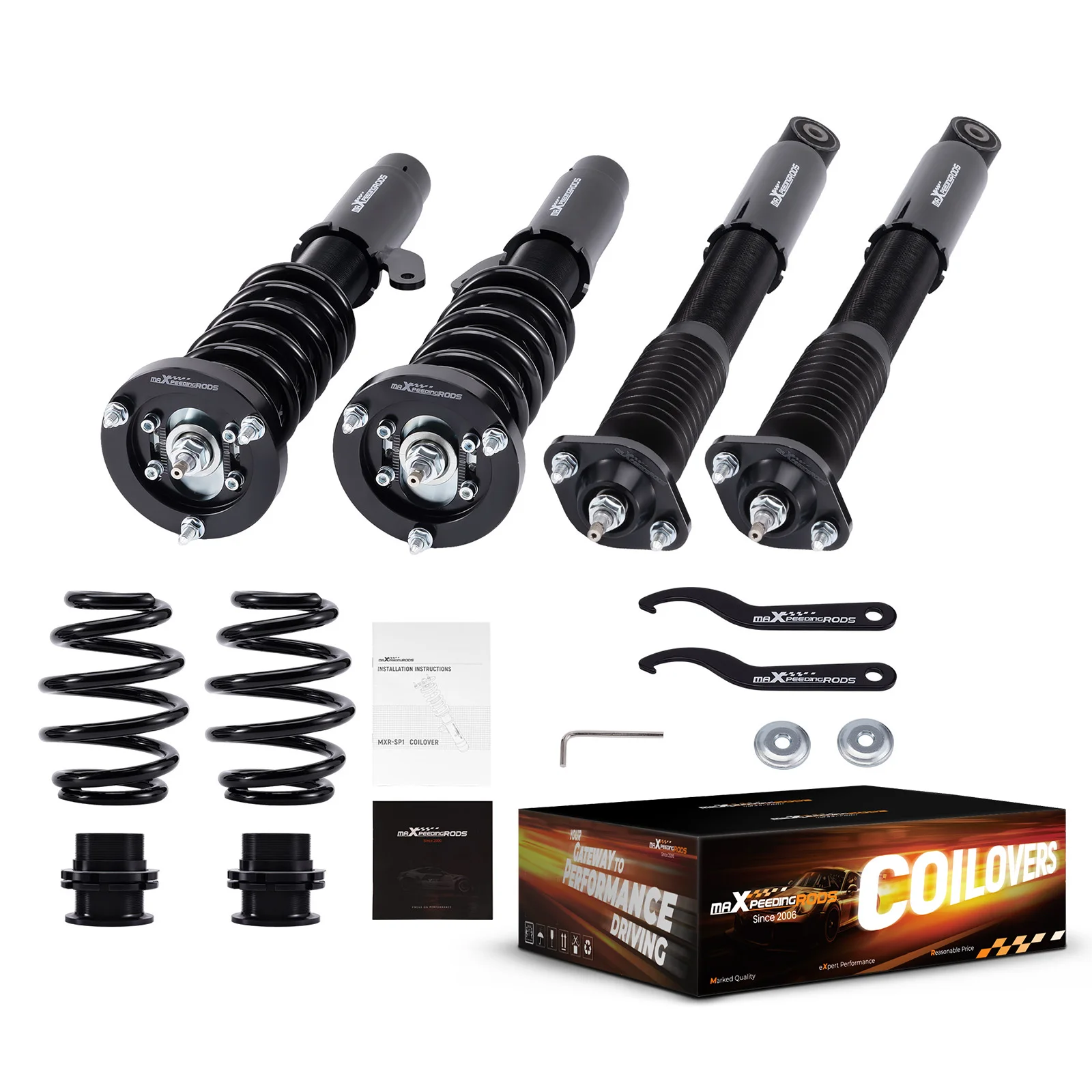 Performance Coilover Kit for BMW 3 Coupe, 316i-330i 318d-330d, E46, 1998-2005
Performance Coilover Kit for BMW 3 Coupe, 316i-330i 318d-330d, E46, 1998-2005