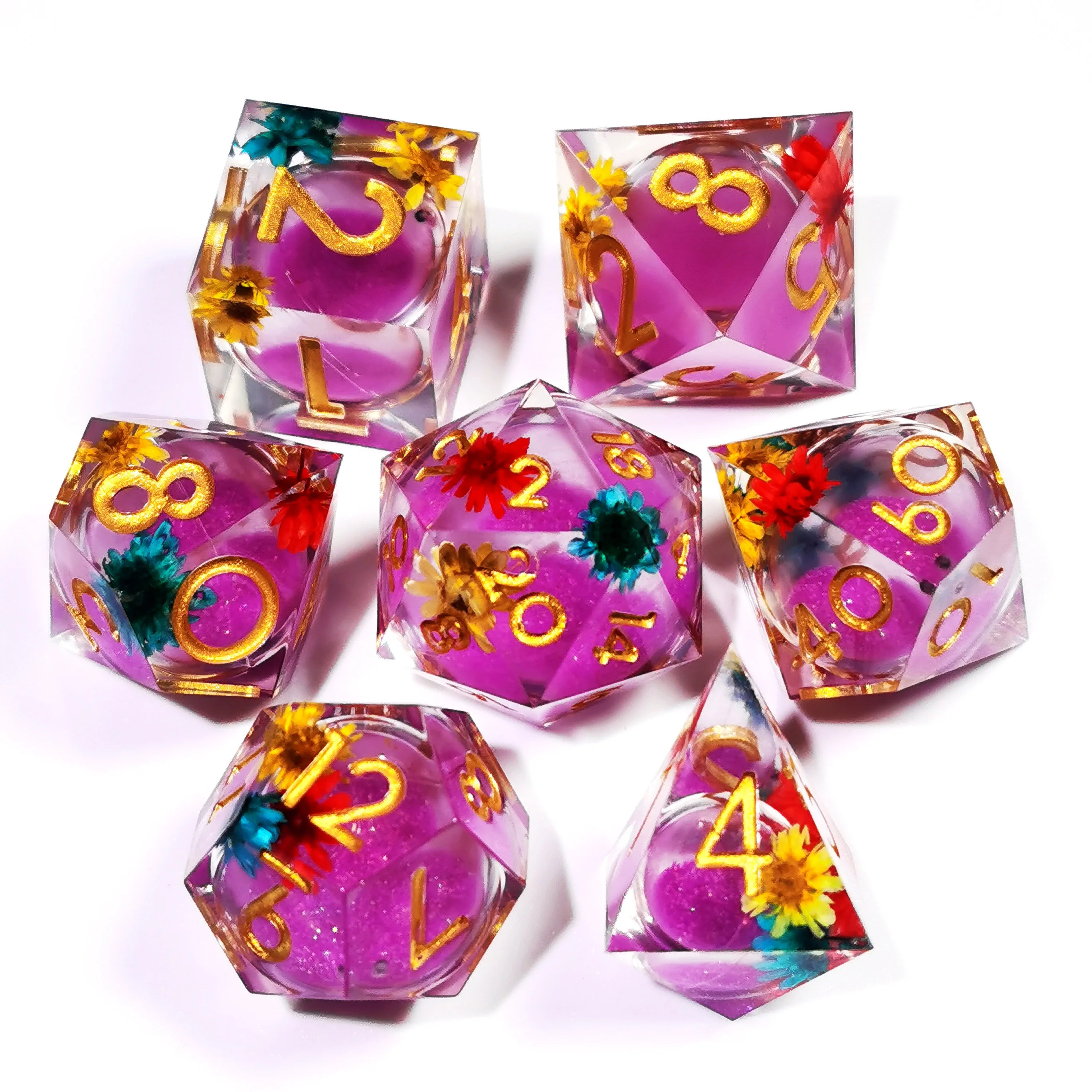 Sharp Edge Resin DnD Dice Set - 7 Pcs Pink Sand Sphere Transparent Dice for Dungeons & Dragons, RPG Tabletop Games
Sharp Edge Resin DnD Dice Set - 7 Pcs Pink Sand Sphere Transparent Dice for Dungeons & Dragons, RPG Tabletop Games