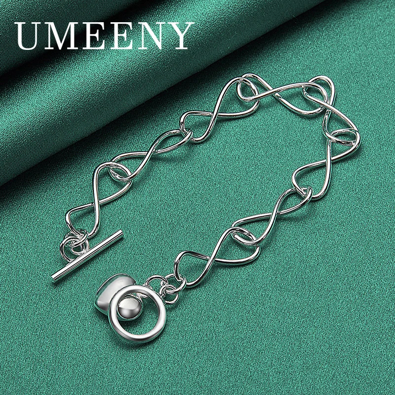 925 Sterling Silver 8 Inch Beautiful Heart Shaped Women's Bracelet Wedding Fashion Party Accessories
925 Sterling Silver 8 Inch Beautiful Heart Shaped Women's Bracelet Wedding Fashion Party Accessories