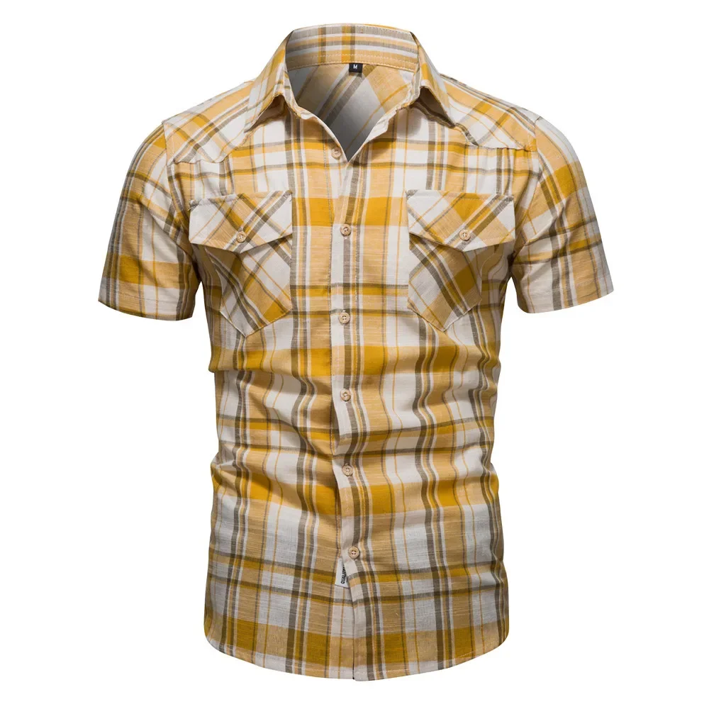 Summer Men's Casual Shirt Classic Plaid Basic Cotton Shirt High-quality Men's Single Breasted Business Casual Short Sleeve Shirt
Summer Men's Casual Shirt Classic Plaid Basic Cotton Shirt High-quality Men's Single Breasted Business Casual Short Sleeve Shirt