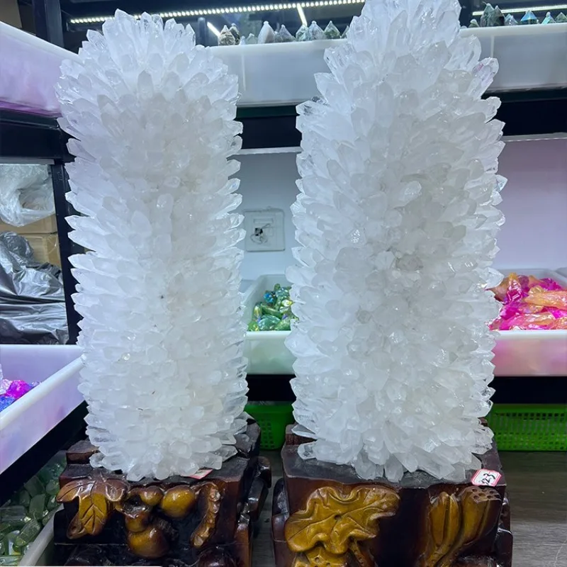 Natural white crystal cluster big flower ornament rough stone housewarming gift living room home decoration
Natural white crystal cluster big flower ornament rough stone housewarming gift living room home decoration