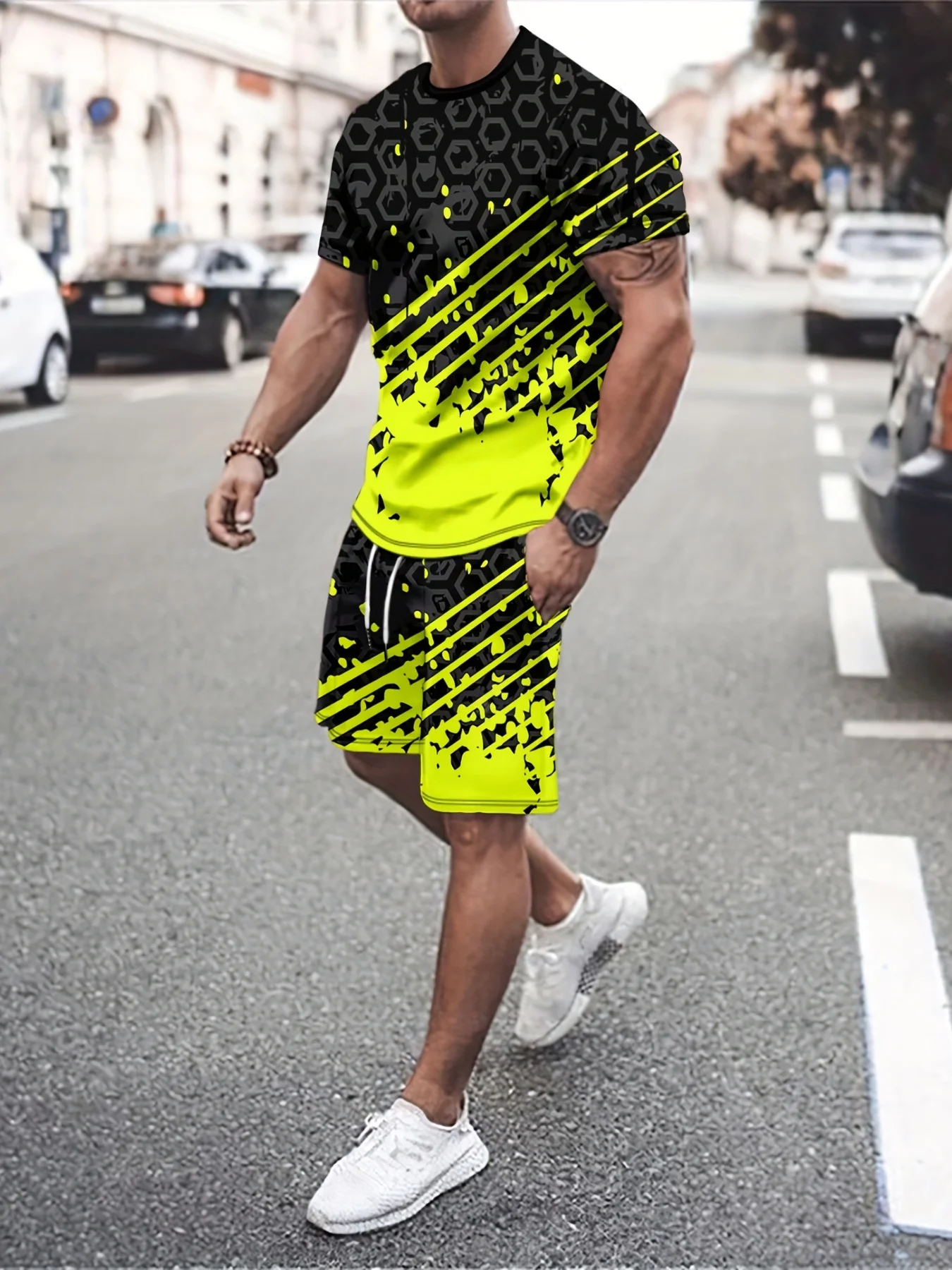 Summer Everyday Fashion Men's Casual T-shirt Outdoor Street Men's Sports Shorts 3D Printed Men's Short Sleeve Shorts Set
Summer Everyday Fashion Men's Casual T-shirt Outdoor Street Men's Sports Shorts 3D Printed Men's Short Sleeve Shorts Set