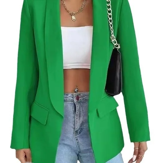Spring Autumn 2024 Korean Style Women's Long Sleeve Pure Color Lapel Jacket Commute Outerwear Polyester Fabric Fashionable
Spring Autumn 2024 Korean Style Women's Long Sleeve Pure Color Lapel Jacket Commute Outerwear Polyester Fabric Fashionable