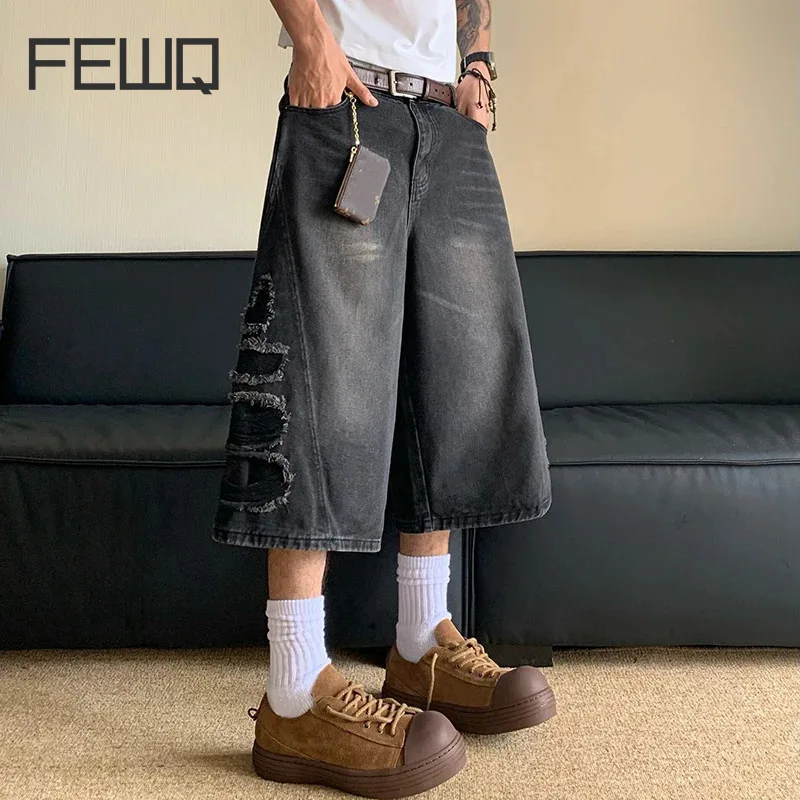 FEWQ American Washed Denim Shorts Men Loose Cut Wide Leg Straight Leg Cropped Pants 2024 High Street Male New Fashion 24E1083
FEWQ American Washed Denim Shorts Men Loose Cut Wide Leg Straight Leg Cropped Pants 2024 High Street Male New Fashion 24E1083