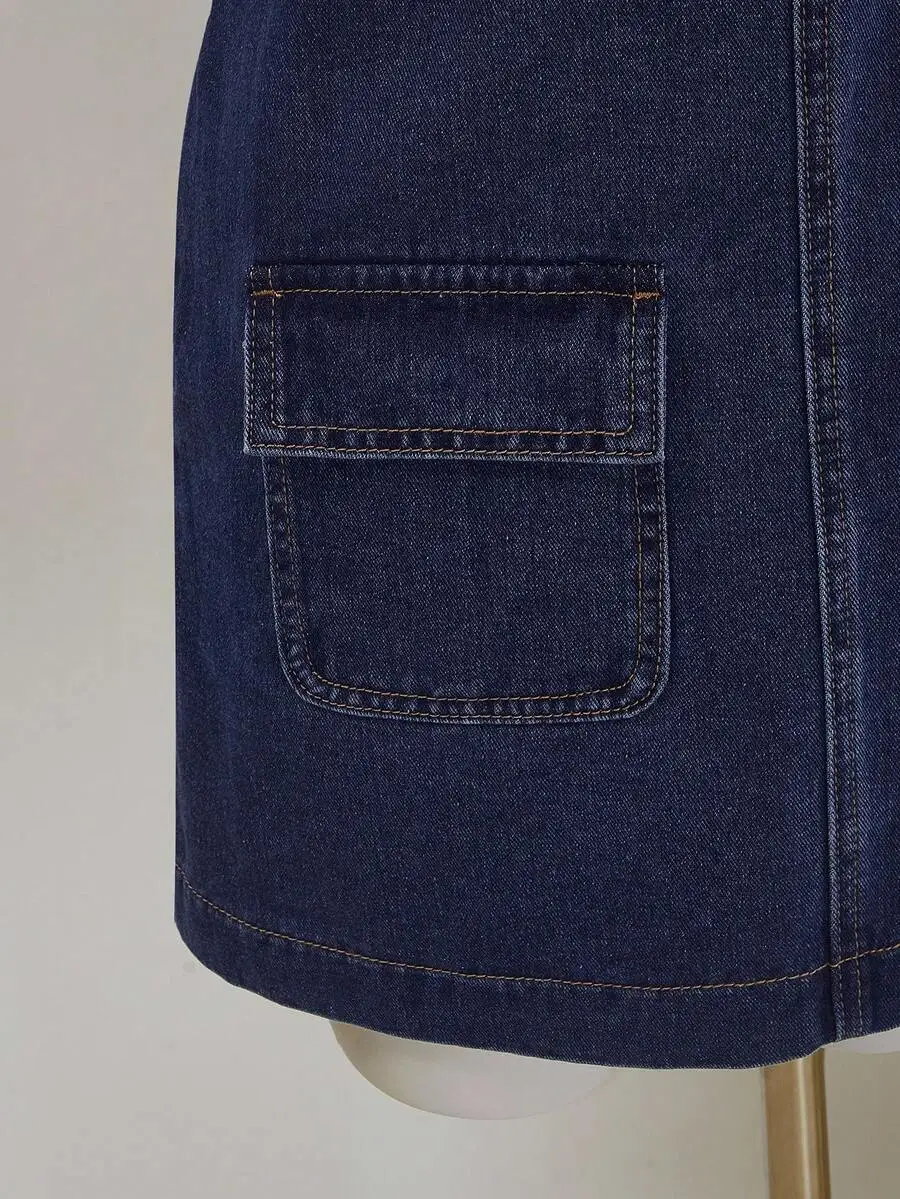 Womens Casual Washed Denim Dress With Pockets For Business Casual Work Dress
Womens Casual Washed Denim Dress With Pockets For Business Casual Work Dress