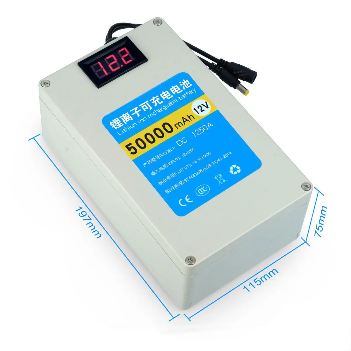 12V 50000MAH Li-Pol battery for monitor,router,lights, voice box,motor emergency power supply
12V 50000MAH Li-Pol battery for monitor,router,lights, voice box,motor emergency power supply